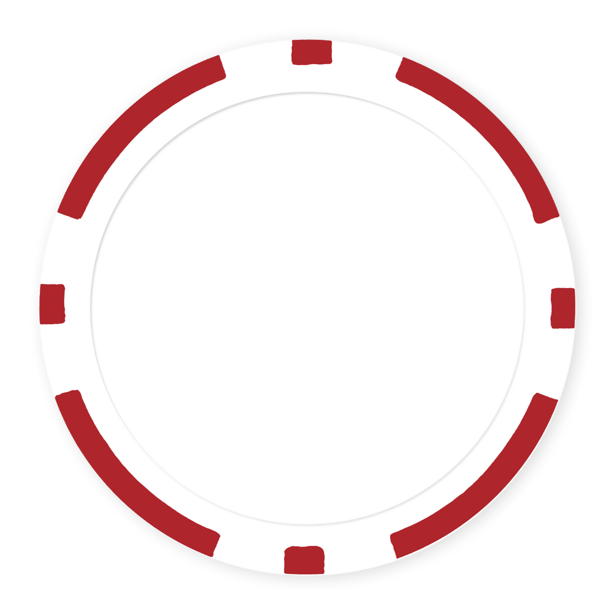Red 8-Stripe 11 .5 gram clay composite poker chip , UV direct print & insert ready