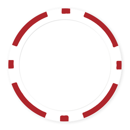 Red 8-Stripe 11 .5 gram clay composite poker chip , UV direct print & insert ready