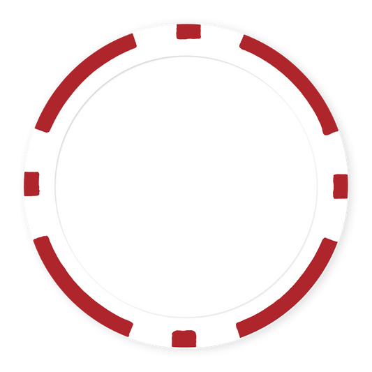 Red 8-Stripe 11 .5 gram clay composite poker chip , UV direct print & insert ready