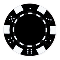 Black Dice-Design Blank Poker Chips - 11.5g, UV Print & Foil Stamp Ready