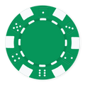 Green Dice-Design Blank Poker Chips - 11.5g, UV Print & Foil Stamp Ready
