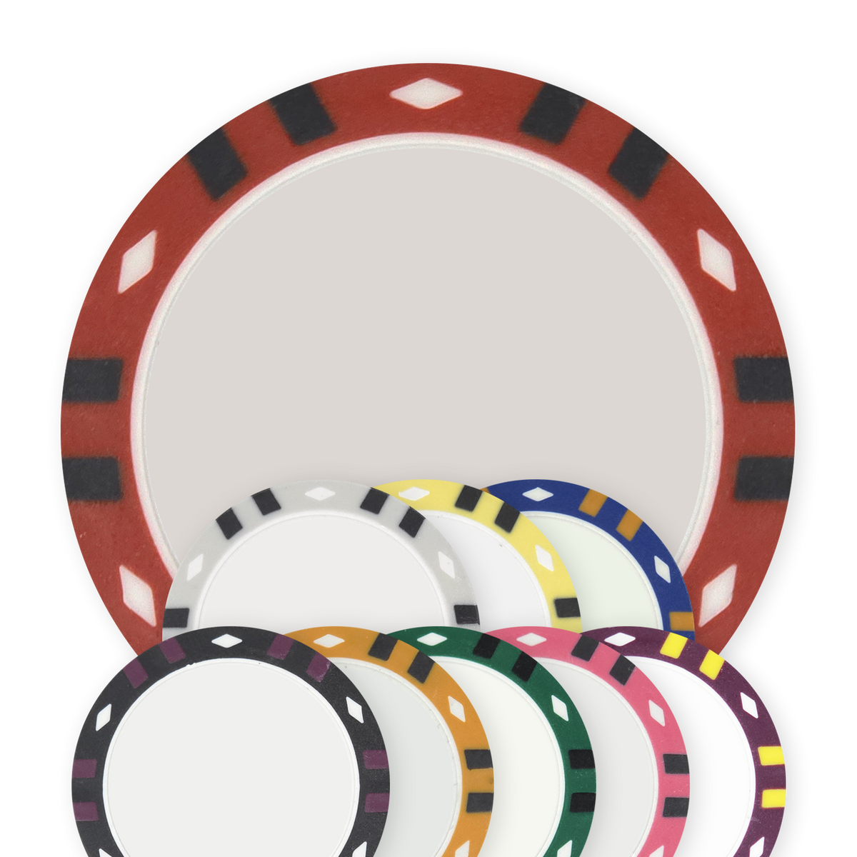 9 colors 13.5 gram clay composite 12-Stripe poker chip - Insert & UV ready