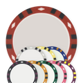 12-Stripe Blank Poker Chips Sample Pack - 13.5g, Multi-Color Set