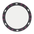 Black 12-Stripe Blank Poker Chips - 13.5g Heavyweight, UV Print & Insert Ready