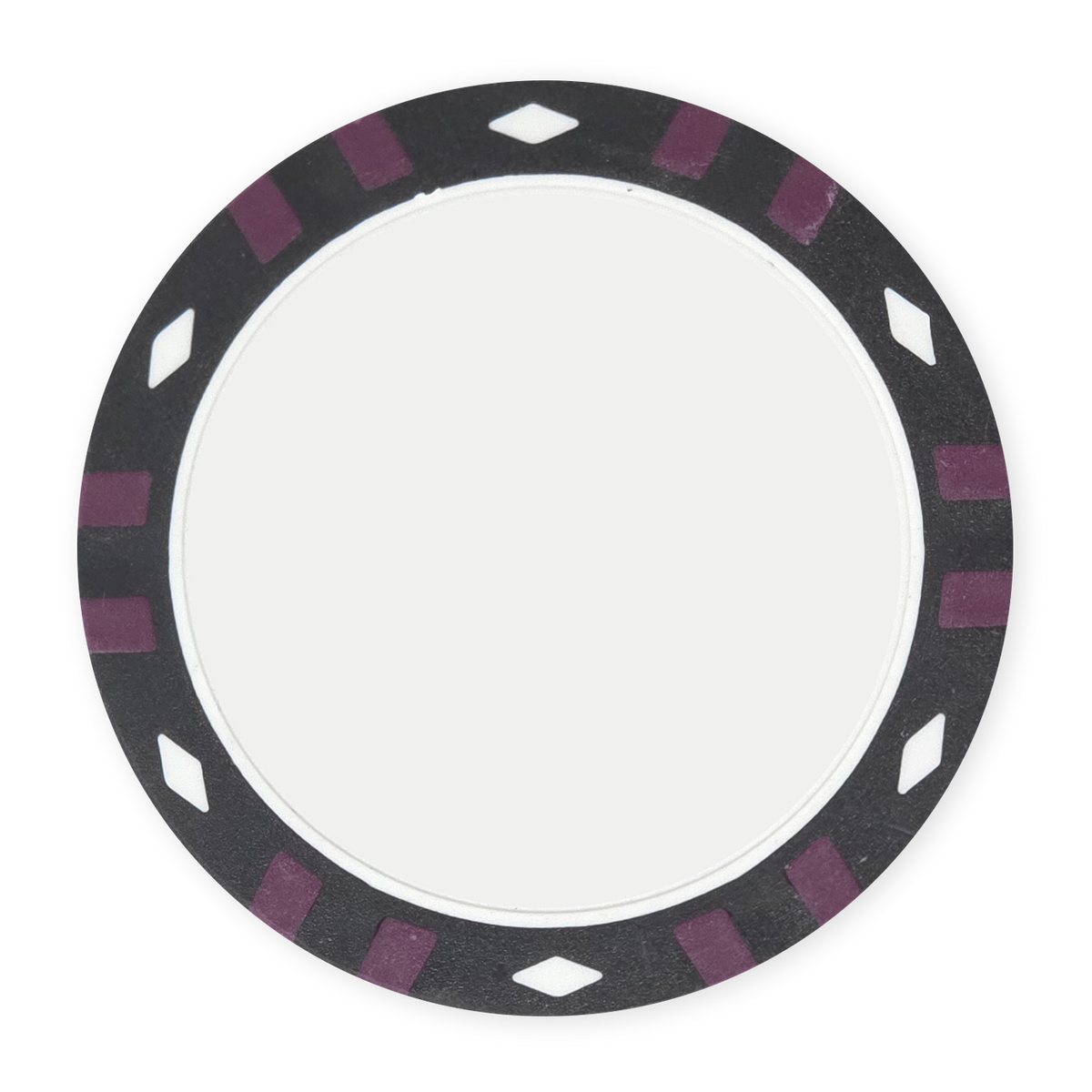 Black 13.5 gram clay composite 12-Stripe poker chip - Insert & UV ready