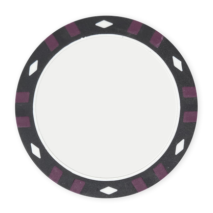 Black 13.5 gram clay composite 12-Stripe poker chip - Insert & UV ready