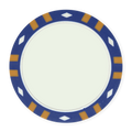 Blue 12-Stripe Blank Poker Chips - 13.5g Heavyweight, UV Print & Insert Ready
