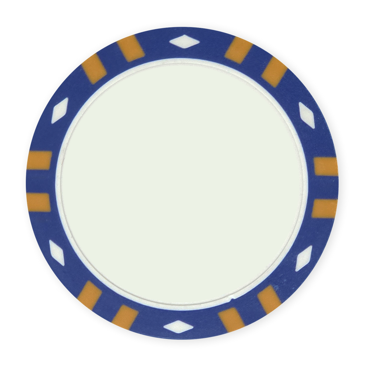 Blue 13.5 gram clay composite 12-Stripe poker chip - Insert & UV ready