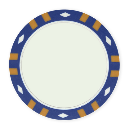 Blue 13.5 gram clay composite 12-Stripe poker chip - Insert & UV ready