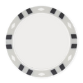 Gray 12-Stripe Blank Poker Chips - 13.5g Heavyweight, UV Print & Insert Ready