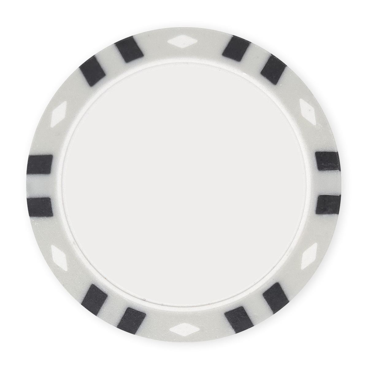 Gray 13.5 gram clay composite 12-Stripe poker chip - Insert & UV ready