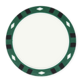 Green 12-Stripe Blank Poker Chips - 13.5g Heavyweight, UV Print & Insert Ready