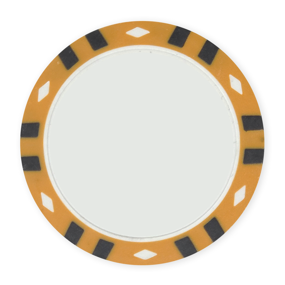 Orange 13.5 gram clay composite 12-Stripe poker chip - Insert & UV ready