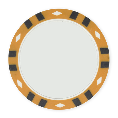 Orange 13.5 gram clay composite 12-Stripe poker chip - Insert & UV ready