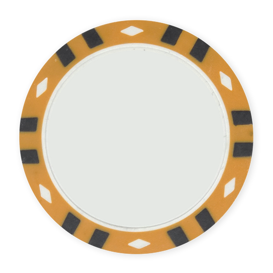Orange 13.5 gram clay composite 12-Stripe poker chip - Insert & UV ready
