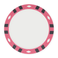 Pink 12-Stripe Blank Poker Chips - 13.5g Heavyweight, UV Print & Insert Ready