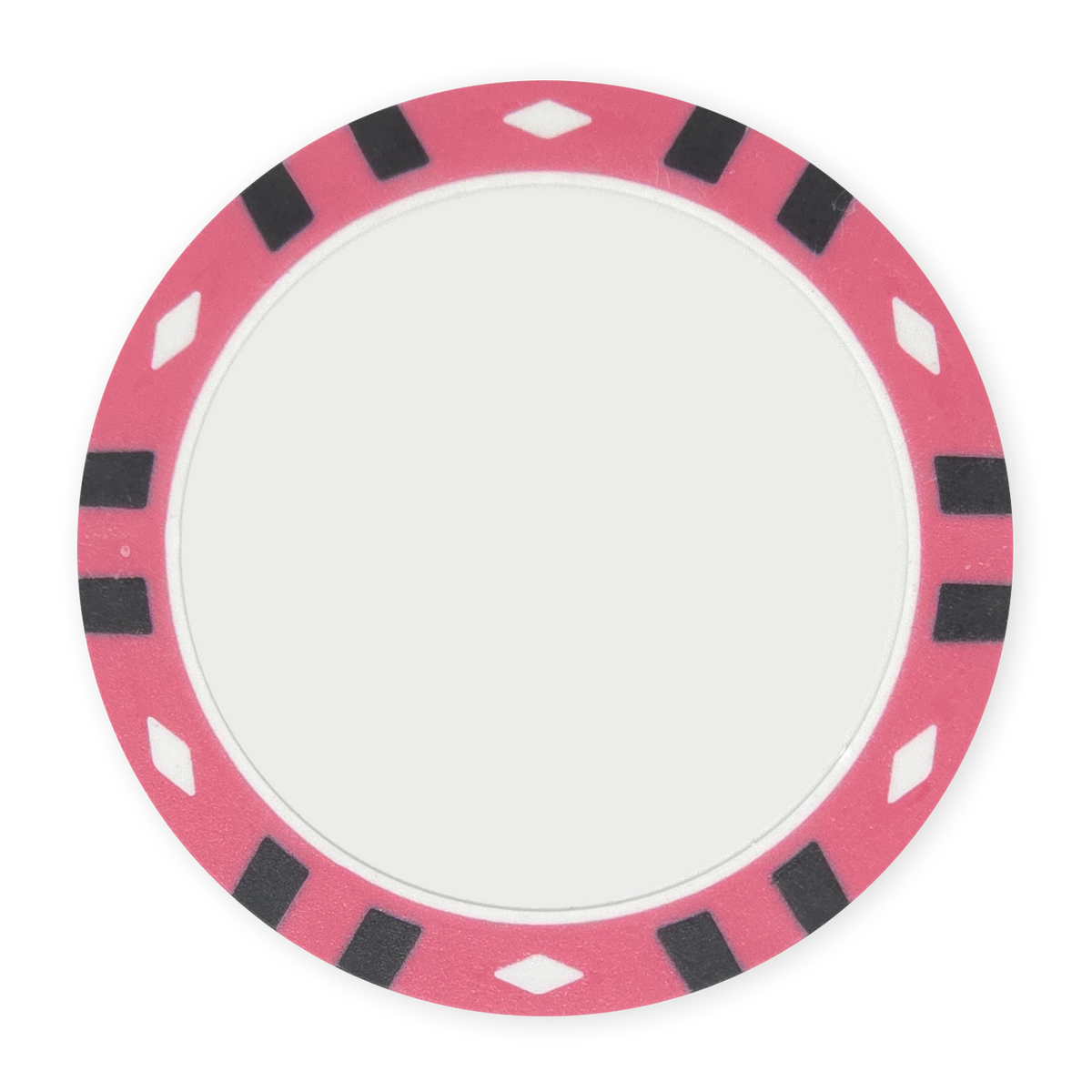 Pink 13.5 gram clay composite 12-Stripe poker chip - Insert & UV ready