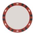 Red 12-Stripe Blank Poker Chips - 13.5g Heavyweight, UV Print & Insert Ready