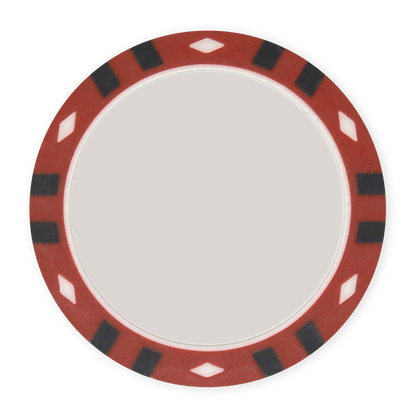 Red 13.5 gram clay composite 12-Stripe poker chip - Insert & UV ready