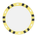 Yellow 12-Stripe Blank Poker Chips - 13.5g Heavyweight, UV Print & Insert Ready