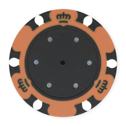 Orange 14 gram clay Monte Carlo poker chip - Insert ready