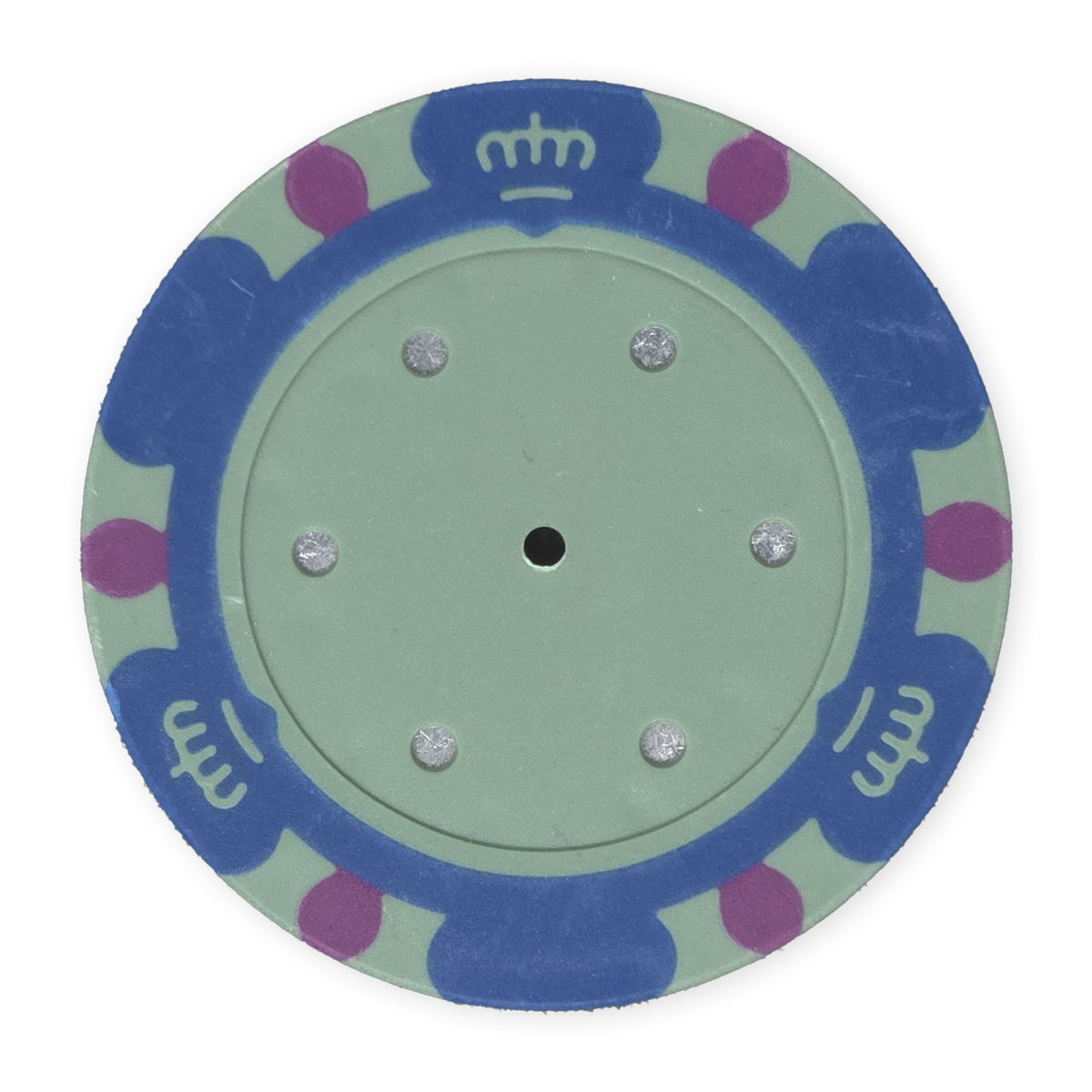 Teal 14 gram clay Monte Carlo poker chip - Insert ready