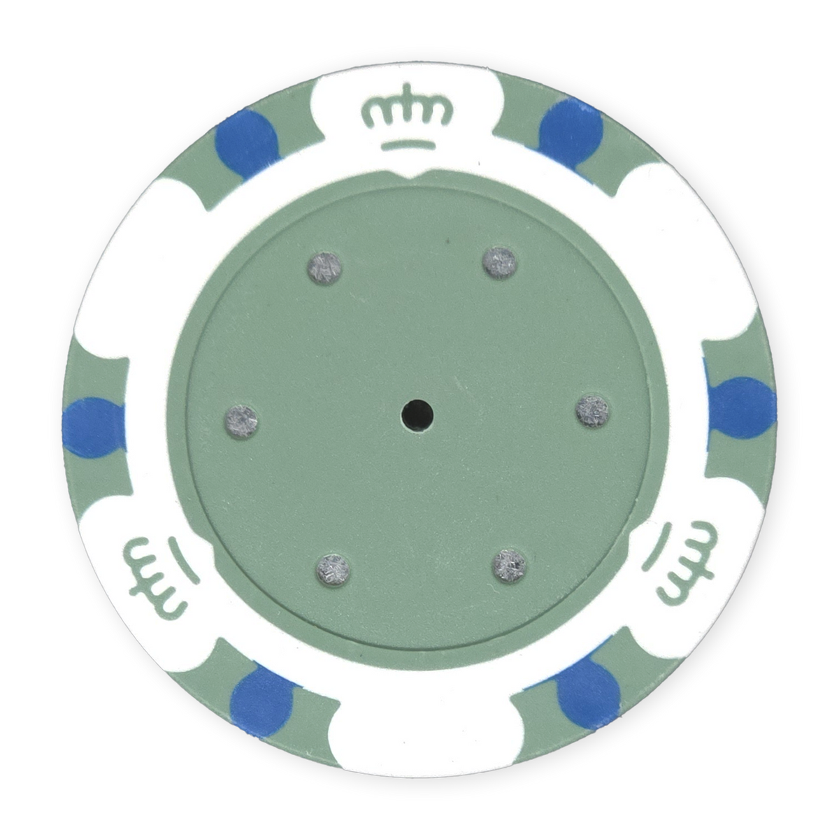 White 14 gram clay Monte Carlo poker chip - Insert ready