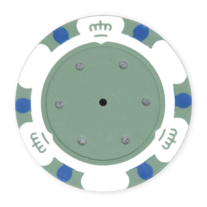 White 14 gram clay Monte Carlo poker chip - Insert ready