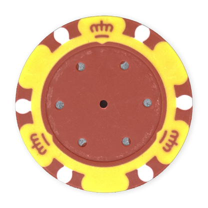 Yellow Monte Carlo Blank Poker Chips - 14g Clay, Insert Ready