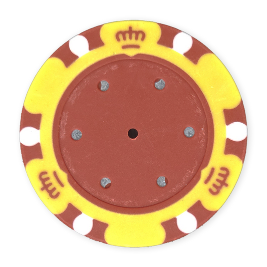 Yellow Monte Carlo Blank Poker Chips - 14g Clay, Insert Ready