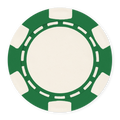 Green Classic 6-Spot Blank Poker Chips - 11.5g, UV Print & Foil Stamp Ready