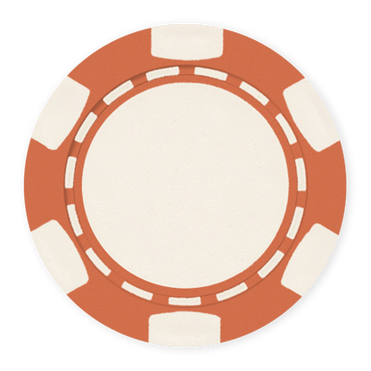 Orange chip with classic 6-spot design - UV direct print & foil-stamp ready