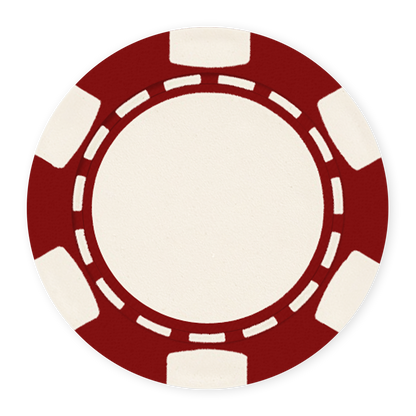 Red 11 .5 gram clay composite poker chip with classic 6-spot design - UV direct print & foil-stamp ready