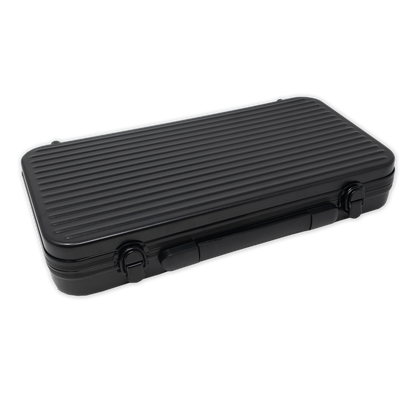 Flat view of ABS Polycarbonate poker chips case with room for 300 chips