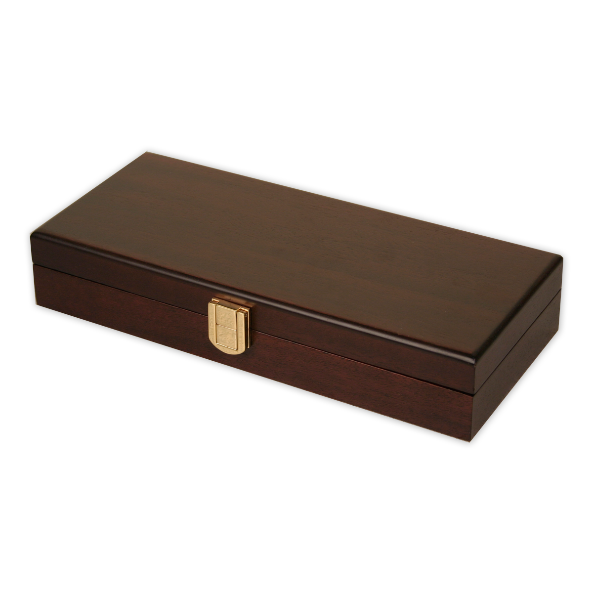 Mahogany wood poker chips case with room for 100 chips