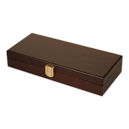 Mahogany wood poker chips case with room for 100 chips